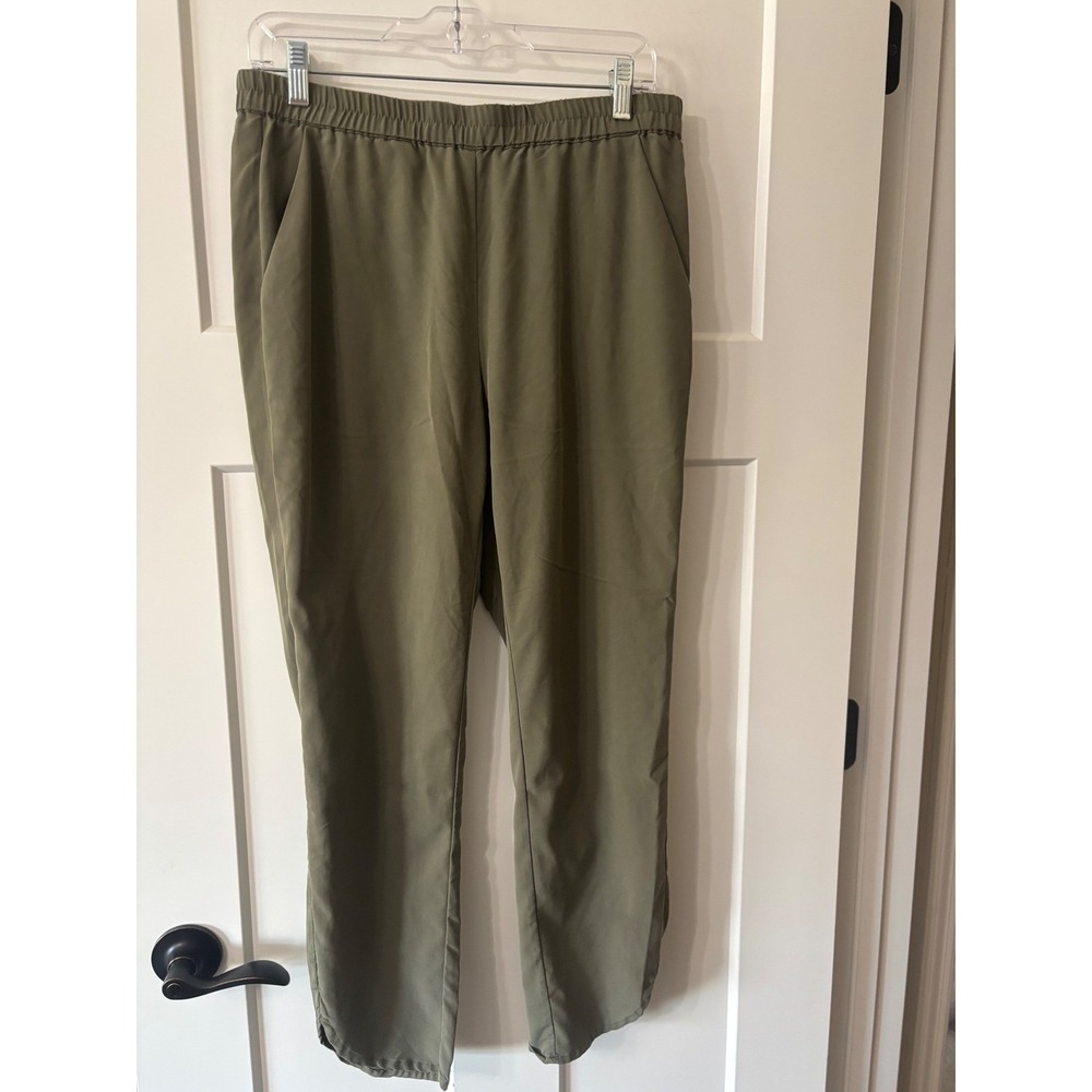 Marine Layer Allison Pant Olive Green Tencel Modal Elastic Waist Tulip Hem 13639 - Picture 3 of 9